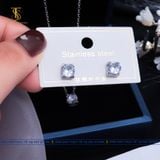  Bông tai Unisex Titan SST Official Store mặt vuông đính đá lấp lánh thanh lịch Không Đen Gỉ BT70 