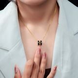  Dây Chuyền Titan SST Chữ H màu đen thanh lịch Không Đen Gỉ VC463 