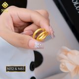  Nhẫn Titan SST Kiểu mo chạm máy lấp lánh thanh lịch Không Đen Gỉ N83 