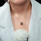  Dây Chuyền Titan SST Chữ H màu đen thanh lịch Không Đen Gỉ VC463 