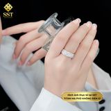  Nhẫn nữ Titan SST Official Store bảng lớn đính đá full sang trọng đi tiệc Không Đen Gỉ N117 