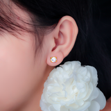  Bông tai Titan SST Basic đính đá nụ vuông không đen gỉ BT02 