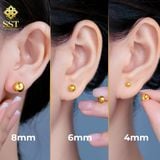  Hoa tai Unisex Titan SST Official Kiểu trơn tròn Không Đen Gỉ BT78 