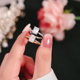  Nhẫn Titan SST Nữ đính đá lớn lấp lánh đi tiệc sang trọng Không Đen Gỉ N224 