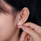  Bông tai Titan SST Basic đính đá nụ vuông không đen gỉ BT02 