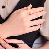  Nhẫn nữ Titan SST Official Store kiểu bi form sang đi tiệc Không Đen Gỉ N135 