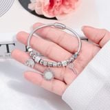  Vòng tay Charm Nữ Hình con voi & Chìa khóa Titan Không đen gỉ VT52 