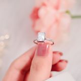  Nhẫn Titan SST Nữ đính đá lớn lấp lánh đi tiệc sang trọng Không Đen Gỉ N224 