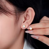  Bông tai Titan SST Basic đính đá nụ vuông không đen gỉ BT02 