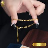  Lắc tay Unisex Titan SST bảng xích nhỏ Không Đen Gỉ LT200 