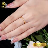  Nhẫn Titan SST Kiểu dáng mảnh thanh lịch đính đá lấp lánh Không Đen Gỉ N04 