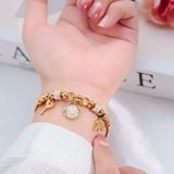  Vòng tay Charm Nữ Hình con voi & Chìa khóa Titan Không đen gỉ VT52 