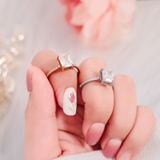  Nhẫn Titan SST Nữ đính đá lớn lấp lánh đi tiệc sang trọng Không Đen Gỉ N224 