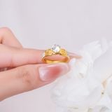  Nhẫn Titan SST Kiểu đi tiệc phối đá sang trọng Không Đen Gỉ N221 