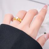  Nhẫn Titan SST Kiểu đi tiệc phối đá sang trọng Không Đen Gỉ N221 