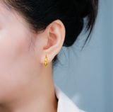  Bông tai Unisex Titan SST Official Kiểu xoắn trơn basic cá tính Không Đen Gỉ BT96 