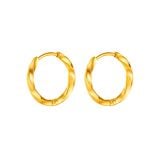  Bông tai Unisex Titan SST Official Kiểu xoắn trơn basic cá tính Không Đen Gỉ BT96 