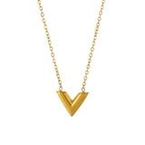  Dây chuyền Titan SST Official Store Mặt chữ V thanh lịch Không Đen Gỉ VC148 