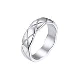  Nhẫn Titan SST Trắng Khắc dấu X cá tính Không Đen Gỉ N55 