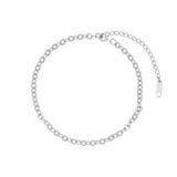  Lắc Chân Kim Tiền Trắng Móc Tròn- Chất Liệu Titan Không Đen Gỉ LC59T 