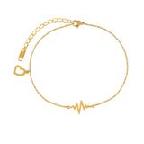  SST Official Lắc Chân Titan Không Gỉ "Nhịp Tim" Phối Charm Trái Tim Nữ Tính (LC44) 