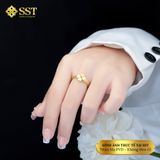  Nhẫn bộ Titan SST Official Store 3 chiếc nhẫn phối thành cỏ 4 lá duyên dáng Không Đen Gỉ N254 