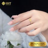  Nhẫn Titan SST Official Store Kiểu chữ H đính đá 1 vòng thanh lịch Không Đen Gỉ bền màu N80 