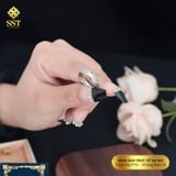  Nhẫn Titan SST Trắng Khắc dấu X cá tính Không Đen Gỉ N55 