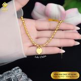  Lắc chân Titan SST Dây bi mặt tim khắc chữ Forever Love thanh lịch Không Đen Gỉ LC07 