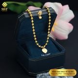  Lắc chân Titan SST Dây bi mặt tim khắc chữ Forever Love thanh lịch Không Đen Gỉ LC07 