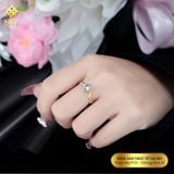  Nhẫn nữ titan SST kiểu gợn sóng Đá giọt nước N287 