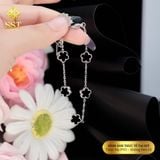  Lắc tay titan SST dây xích mảnh phối hoa 5 lá LT262 