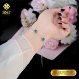  Lắc tay titan SST dây xích mảnh phối hoa 5 lá LT262 