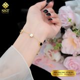  Lắc tay titan SST dây xích mảnh phối hoa 5 lá LT263 