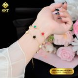  Lắc tay titan SST dây xích mảnh phối hoa 5 lá LT263 