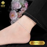  Lắc chân Titan SST Official Store Kiểu basic dây lá me lấp lấnh Không Đen Gỉ LC12 