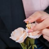  Nhẫn nữ Titan SST Official Store Kiểu bướm nhỏ phối vòng đá lấp lánh nữ tính Không Đen Gỉ N181 