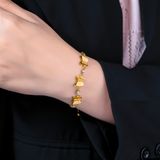  Lắc tay nữ Titan SST Official Store Mặt hồ điệp đính đá dây rút năng động Không Đen Gỉ LT184 