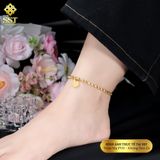  Lắc chân Titan SST Dây bi mặt tim khắc chữ Forever Love thanh lịch Không Đen Gỉ LC07 