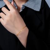  Vòng tay Titan SST Kiểu dập khía dạng nông tay không khóa cài Không Đen Gỉ VT76 