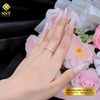  Nhẫn nữ Titan SST Đính full đá tròn 1 vòng thanh lịch Không Đen Gỉ V1 