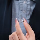  Nhẫn Nữ Titan SST Kiểu Đính đá Nơ thnh lịch freesize Không Đen Gỉ N286 