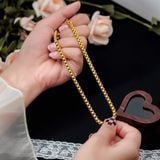  Dây chuyền Titan SST Bảng dây công cao cấp khóa tròn Không Đen Gỉ VC263 