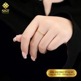  Nhẫn Titan SST Kiểu dáng mảnh thanh lịch đính đá lấp lánh Không Đen Gỉ N04 