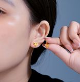  Bông tai nữ Titan SST Official Store Kiểu nơ trơn basic thanh lịch Không Đen Gỉ BT188 