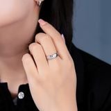  Nhẫn Titan SST Trắng Khắc dấu X cá tính Không Đen Gỉ N55 