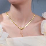  Dây chuyền nữ Titan SST Official Kiểu dây mì dẹp hồ điệp đi tiệc sang trọng Không Đen Gỉ VC102 