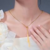  Dây chuyền Titan SST Kiểu tua dài mặt dây rút đi tiệc sang trọng Không Đen Gỉ VC20 