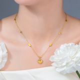  Dây chuyền Titan SST Trái tim khắc chữ Không Đen Gỉ VC252 