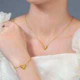  Dây chuyền Titan SST Official Store Mặt chữ V thanh lịch Không Đen Gỉ VC148 